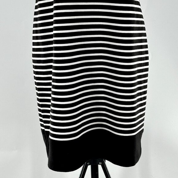 Laundry By Shelli Segal Women Dress Sz 12 Striped Black White Zipper Back‎ - Picture 5 of 10